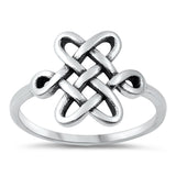 Unique Interlocking Celtic Cross Ring New .925 Sterling Silver Band Sizes 4-10