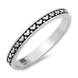 Oxidized Eternity Heart Fashion Ring New .925 Sterling Silver Band Sizes 4-12