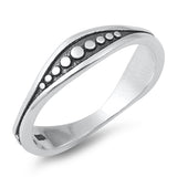 Unique Modern Oxidized Dot Ring New .925 Sterling Silver Band Sizes 4-10