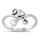 Polished Filigree Swirl Love Heart Ring .925 Sterling Silver Band Sizes 4-10