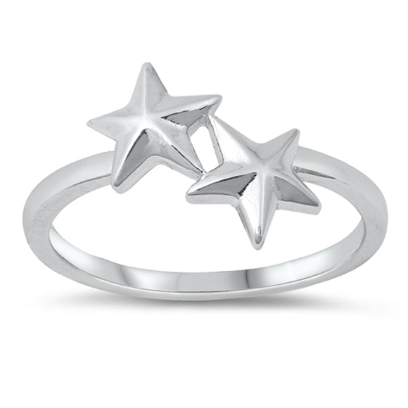 Polished Beveled Star Nautical Ring New .925 Sterling Silver Band Sizes 4-10