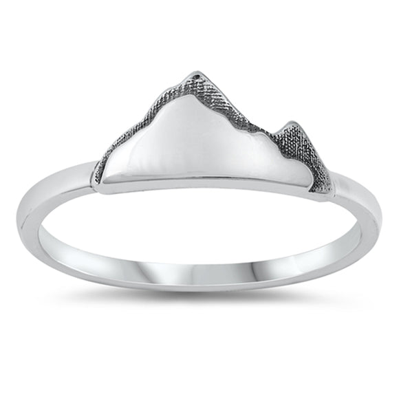 Classic High Polish Mountain Ring New .925 Sterling Silver Band Sizes 4-10