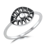 Oxidized All Seeing Eye Fashion Ring New .925 Sterling Silver Band Sizes 4-10