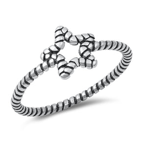 Rope Knot Star Ring New .925 Sterling Silver Band Sizes 4-10