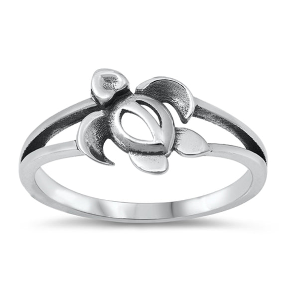 Unique Sea Turtle Animal Ring New .925 Sterling Silver Band Sizes 4-10