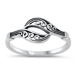 Filigree Swirl Mermaid Tail Ring New .925 Sterling Silver Band Sizes 4-10