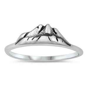 Detailed Mountain Travel Ring New .925 Sterling Silver Band Sizes 4-10