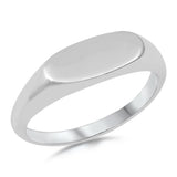 Modern Oval Engravable Signet .925 Sterling Silver Band Sizes 4-12