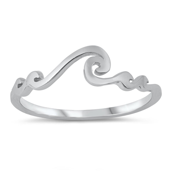 Simple Filigree Swirl Wave Ring New .925 Sterling Silver Band Sizes 3-10