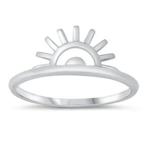 Sunset Sunrise Sun Modern Fashion Ring New .925 Sterling Silver Band Sizes 4-10