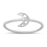 Astrology Moon Star Modern Classic Ring New .925 Sterling Silver Band Sizes 4-10