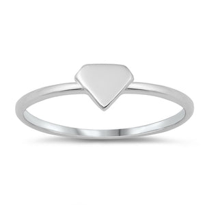 Geometric Diamond-Shape Statement Ring New .925 Sterling Silver Band Sizes 4-10