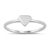 Geometric Diamond-Shape Statement Ring New .925 Sterling Silver Band Sizes 4-10