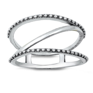 Bali Cage Modern Oxidized Classic Ring New .925 Sterling Silver Band Sizes 5-10