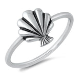 Cute High Polish Seashell Ocean Ring New .925 Sterling Silver Band Sizes 4-10