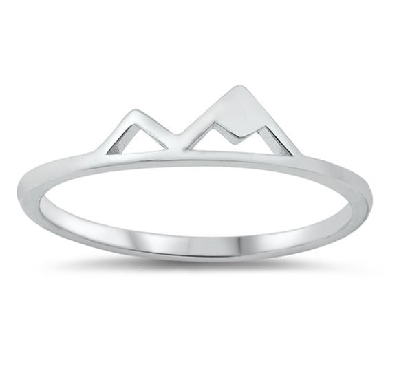 Geometric Cutout Mountain Ring New .925 Sterling Silver Band Sizes 3-10