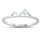 Geometric Cutout Mountain Ring New .925 Sterling Silver Band Sizes 3-10