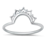 Cute Heart Henna Crown Ring New .925 Sterling Silver Band Sizes 4-12