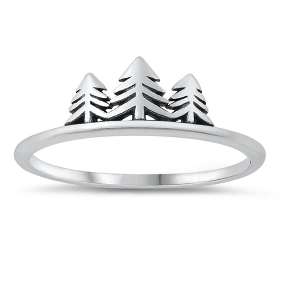 Forest Tree Earth Nature Unique Ring New .925 Sterling Silver Band Sizes 4-10