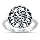 Large Mandala Spiritual Fashion Ring New .925 Sterling Silver Band Sizes 5-12