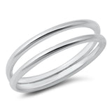 Double Band High Polish Stacking Ring New .925 Sterling Silver Band Sizes 4-10