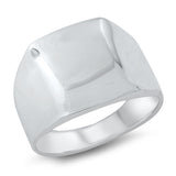 Signet Engravable Men's Classic Ring New .925 Sterling Silver Band Sizes 6-13