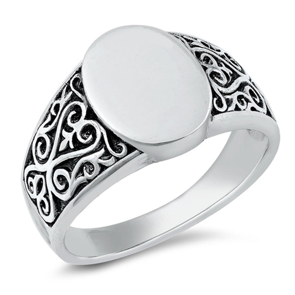 Elegant Gothic Promise Ring New .925 Sterling Silver Band Sizes 7-13