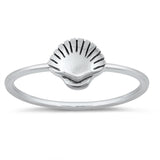 Sea Shell Oxidized Beautiful Ring New .925 Solid Sterling Silver Band Sizes 4-10