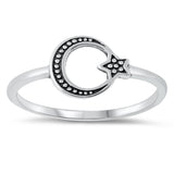 Bali Moon Star Fashion Wholesale Ring New .925 Sterling Silver Band Sizes 4-10