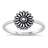 Oxidized Flower Gipsy Hippy Love Ring New .925 Sterling Silver Band Sizes 4-10