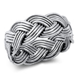 Braided Fashion Ring New .925 Solid Sterling Silver Band Celtic Sizes 7-12