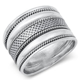 Handmade Bali Polished Women's Ring New .925 Sterling Silver Band Sizes 6-12