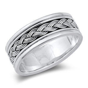 Celtic Viking Oxidized Beautiful Ring New .925 Sterling Silver Band Sizes 7-12