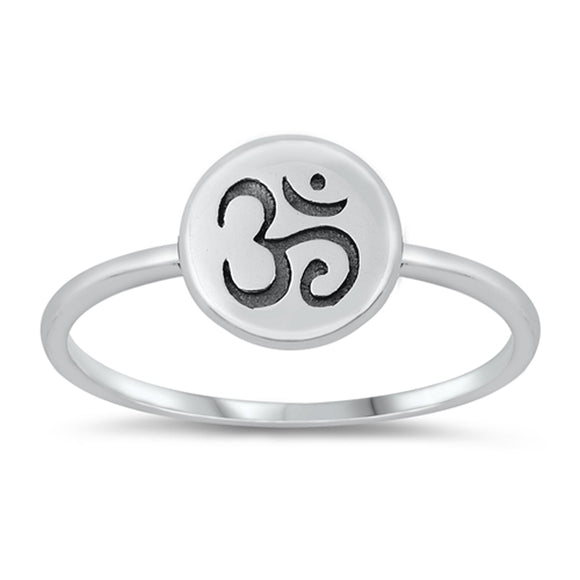 Om Spiritual Religion Beautiful Ring New .925 Sterling Silver Band Sizes 4-10