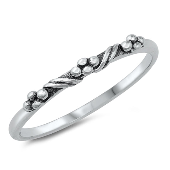 Stackable Bali Oxidized Ring New .925 Sterling Silver Band Sizes 4-10