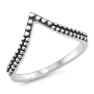 Chevron V Shape Bali Ring Oxidized .925 Sterling Silver Band Sizes 4-10