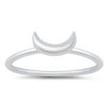 Crescent Moon Polished Classic Ring New .925 Sterling Silver Band Sizes 4-10