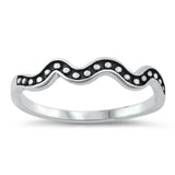 Oxidized Squiggle Ring New .925 Solid Sterling Silver Band Sizes 4-10