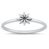 Nordic Scandinavian Style Star Flower Ring .925 Sterling Silver Band Sizes 4-10