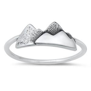 Cute Mountain Range Travel Hiking Ring New .925 Sterling Silver Band Sizes 4-12