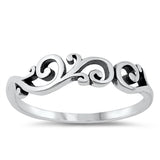 Swirl Vintage Oxidized Classic Ring New .925 Sterling Silver Band Sizes 4-10