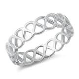 Honeycomb Eternity Knot Unique Ring New .925 Sterling Silver Band Sizes 5-10