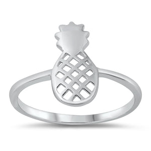 Pineapple High Polished Unique Ring New .925 Sterling Silver Band Sizes 4-10