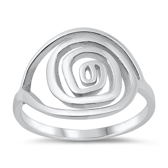 Large Spiral Fashion Beautiful Ring New .925 Sterling Silver Band Sizes 4-10