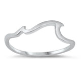 Simple Thin Line Fire Water Wave Ring New .925 Sterling Silver Band Sizes 4-10