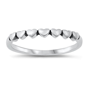 Heart Chain Love Classic Ring New .925 Solid Sterling Silver Band Sizes 4-10