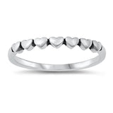 Heart Chain Love Classic Ring New .925 Solid Sterling Silver Band Sizes 4-10