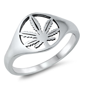 Marijuana Pot Cannabis Wholesale Ring New .925 Sterling Silver Band Sizes 4-10