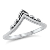 Chevron V Shape Bali Beautiful Ring New .925 Sterling Silver Band Sizes 4-10