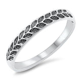 Stamped Leaf Nature Plant Ring New .925 Sterling Silver Band Sizes 5-10